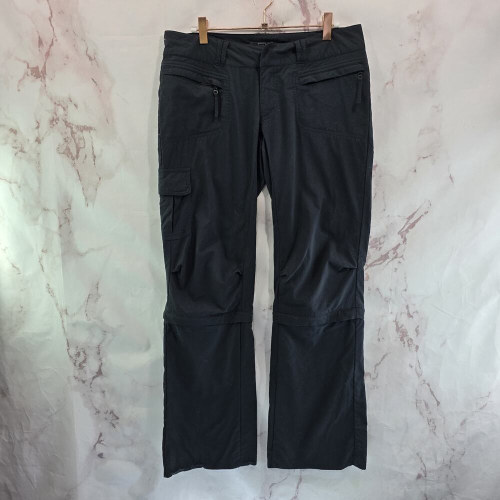 REI Pants Womens 6 X 30 Black Zip Off Convertible Hiking Nylon UPF Capri Stretch